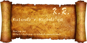 Kulcsár Richárd névjegykártya