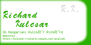 richard kulcsar business card